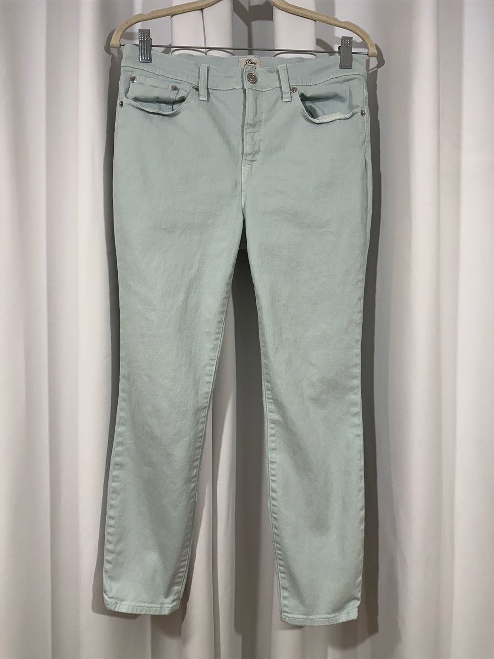J.Crew Lookout High Rise Skinny Jeans Size 30 Mint Green Stretch Denim